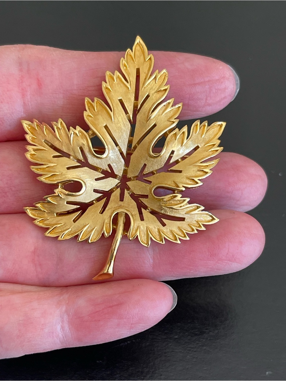 Vintage Trifari Maple leaf Brooch.